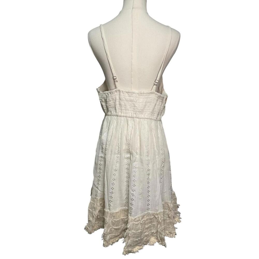 POL NIP Natural Boho Lace Tassel Dress w/ Lining Size Large 100% cotton A21 - Picture 9 of 9